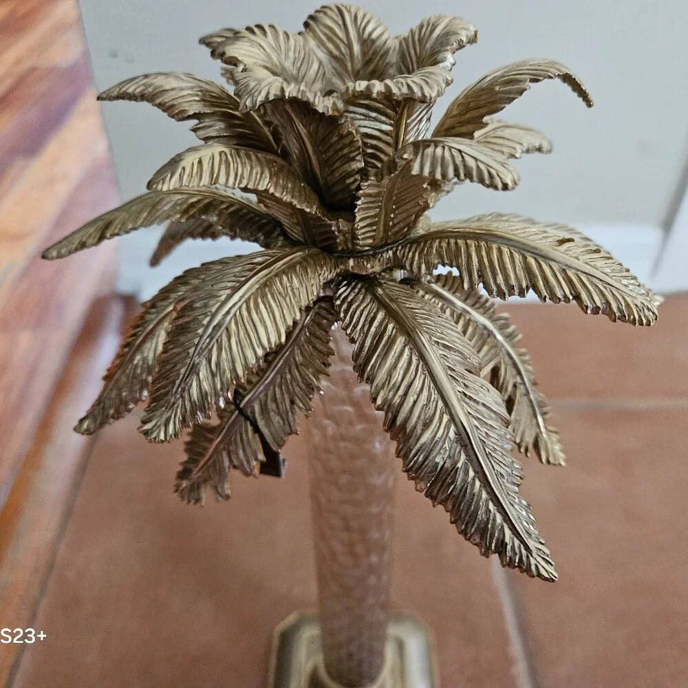 NWT JAY STRONGWATER FLORA & FAUNA PALM TREE ENAMEL CRYSTAL CANDLE HOLDER OBJET